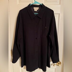 Classic Black Button-Up Blouse